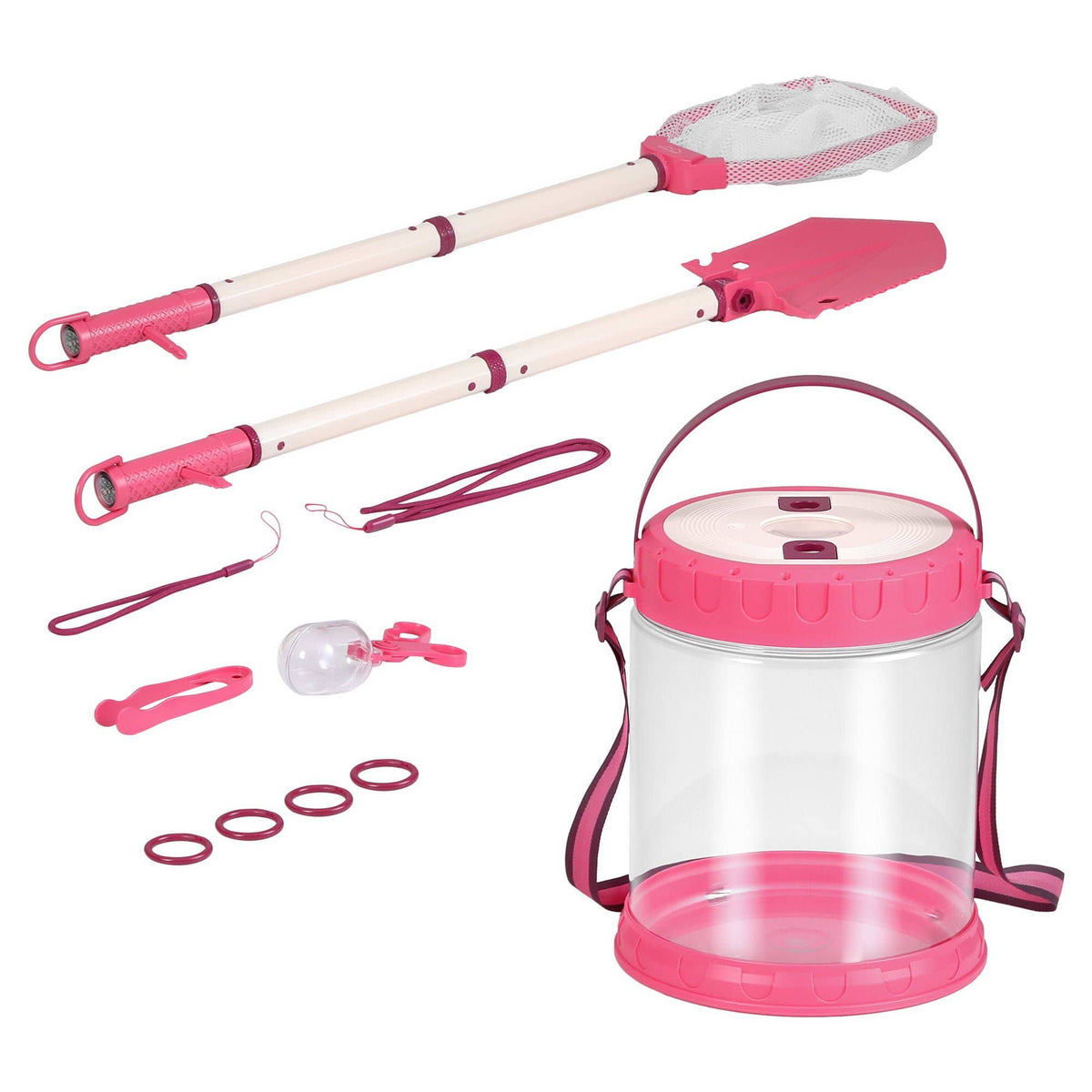 Alona.com.au Baby & Kids > Baby & Kid's Toys > Activity Toys Keezi Kids Bug Catcher Kit 12pc Outdoor Explorer Toys Insect Viewer Net Shovel Pink