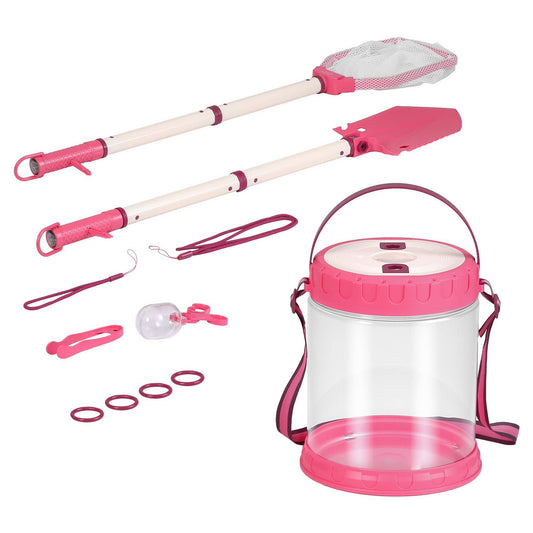 Alona.com.au Baby & Kids > Baby & Kid's Toys > Activity Toys Keezi Kids Bug Catcher Kit 12pc Outdoor Explorer Toys Insect Viewer Net Shovel Pink