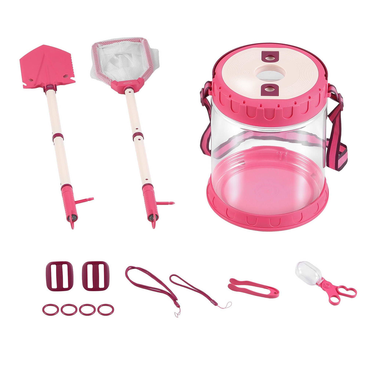 Alona.com.au Baby & Kids > Baby & Kid's Toys > Activity Toys Keezi Kids Bug Catcher Kit 12pc Outdoor Explorer Toys Insect Viewer Net Shovel Pink