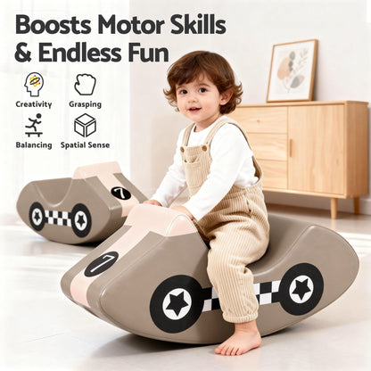 Alona.com.au Baby & Kids > Baby & Kid's Toys > Activity Toys Keezi Kids Climbing Blocks Foam Toddler Playset Soft Indoor Indoor Climbing Toy Rocker Khaki