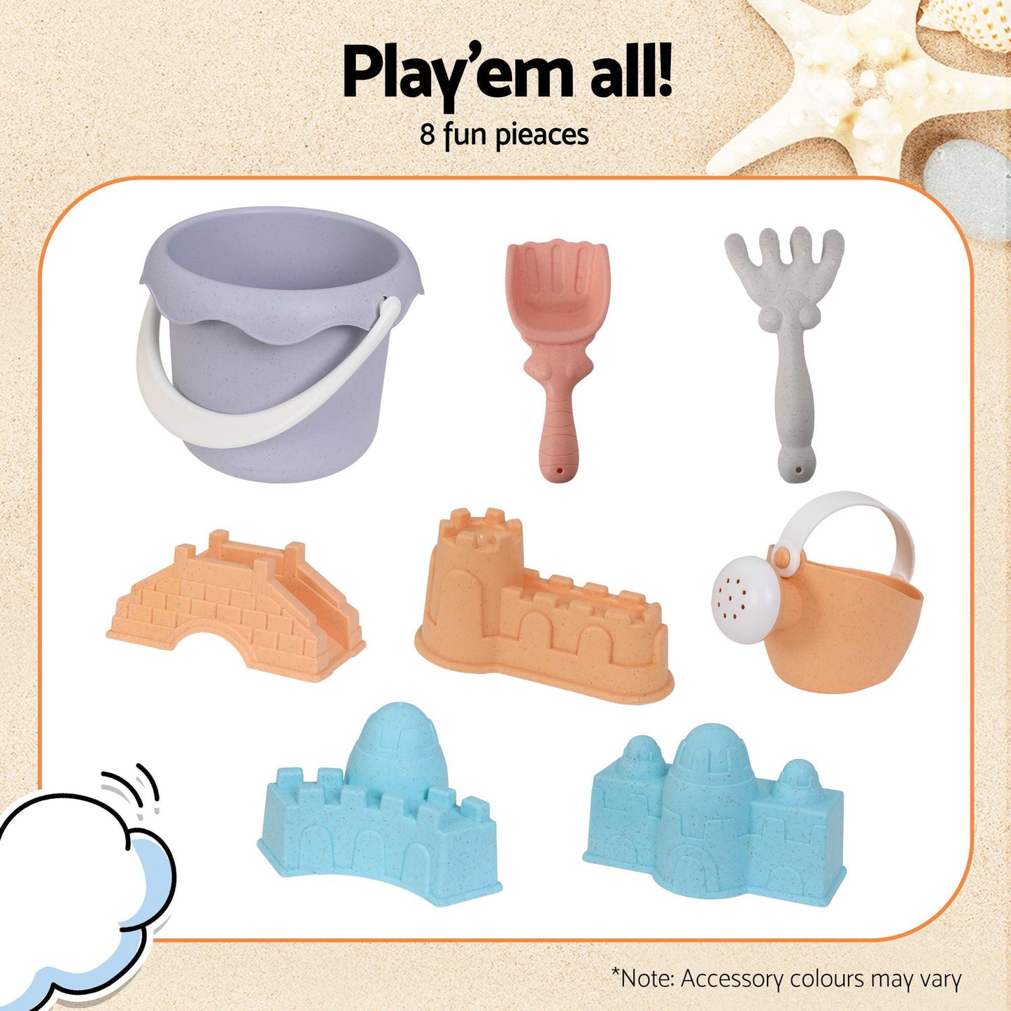 Alona.com.au Baby & Kids > Baby & Kid's Toys > Activity Toys Keezi Kids Sandpit Set Beach Toys Sand Box Outdoor Backyard Play Area