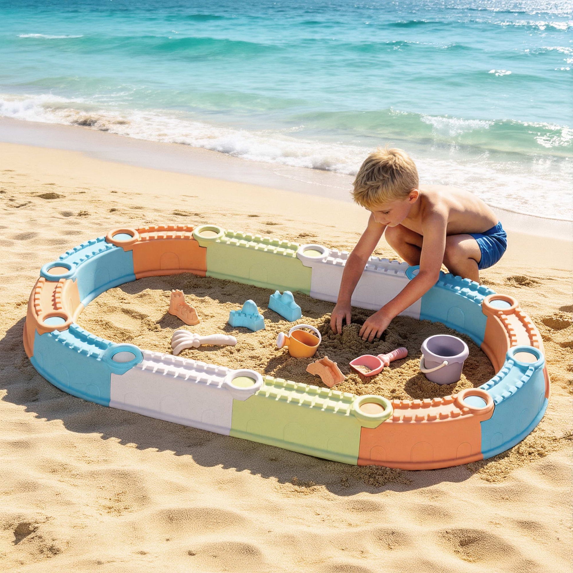 Alona.com.au Baby & Kids > Baby & Kid's Toys > Activity Toys Keezi Kids Sandpit Set Beach Toys Sand Box Outdoor Backyard Play Area