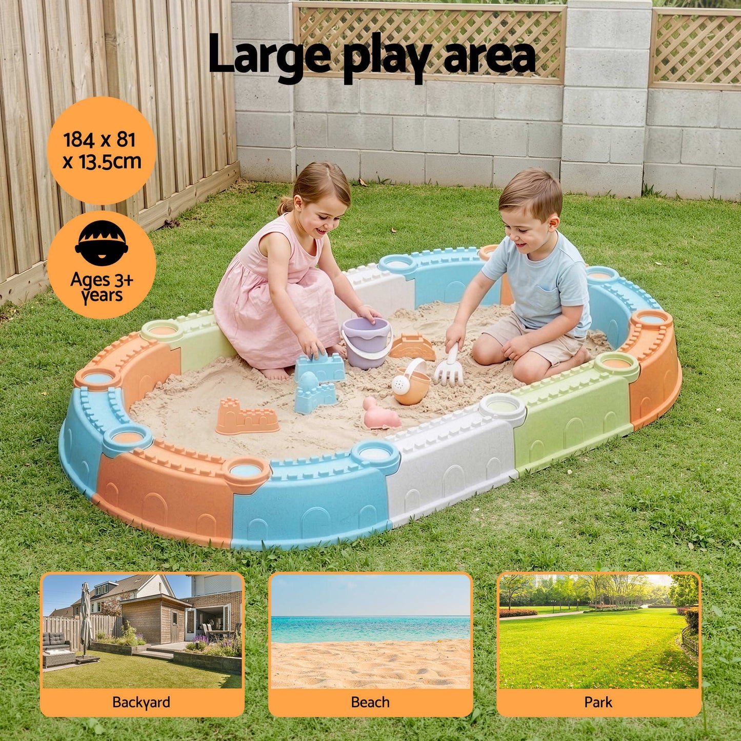 Alona.com.au Baby & Kids > Baby & Kid's Toys > Activity Toys Keezi Kids Sandpit Set Beach Toys Sand Box Outdoor Backyard Play Area