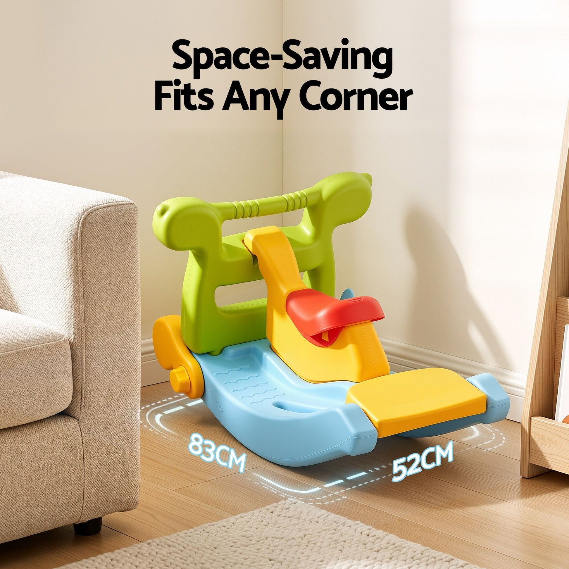 Alona.com.au Baby & Kids > Baby & Kid's Toys > Activity Toys Keezi Kids Slide Set Toddler Indoor Playset Rocking Horse Ring Toss Multi Colour