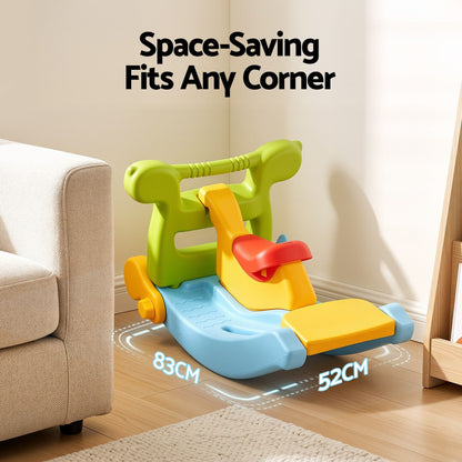Alona.com.au Baby & Kids > Baby & Kid's Toys > Activity Toys Keezi Kids Slide Set Toddler Indoor Playset Rocking Horse Ring Toss Multi Colour
