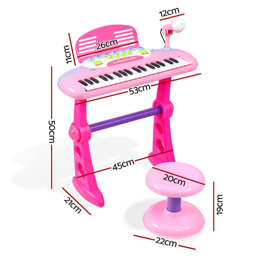 Alona.com.au Baby & Kids > Baby & Kid's Toys > Musical Toys Keezi Kids Piano Keyboard 37 Keys Electronic Musical Instrument Set w/ Stool Microphone