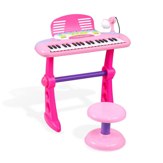 Alona.com.au Baby & Kids > Baby & Kid's Toys > Musical Toys Keezi Kids Piano Keyboard 37 Keys Electronic Musical Instrument Set w/ Stool Microphone