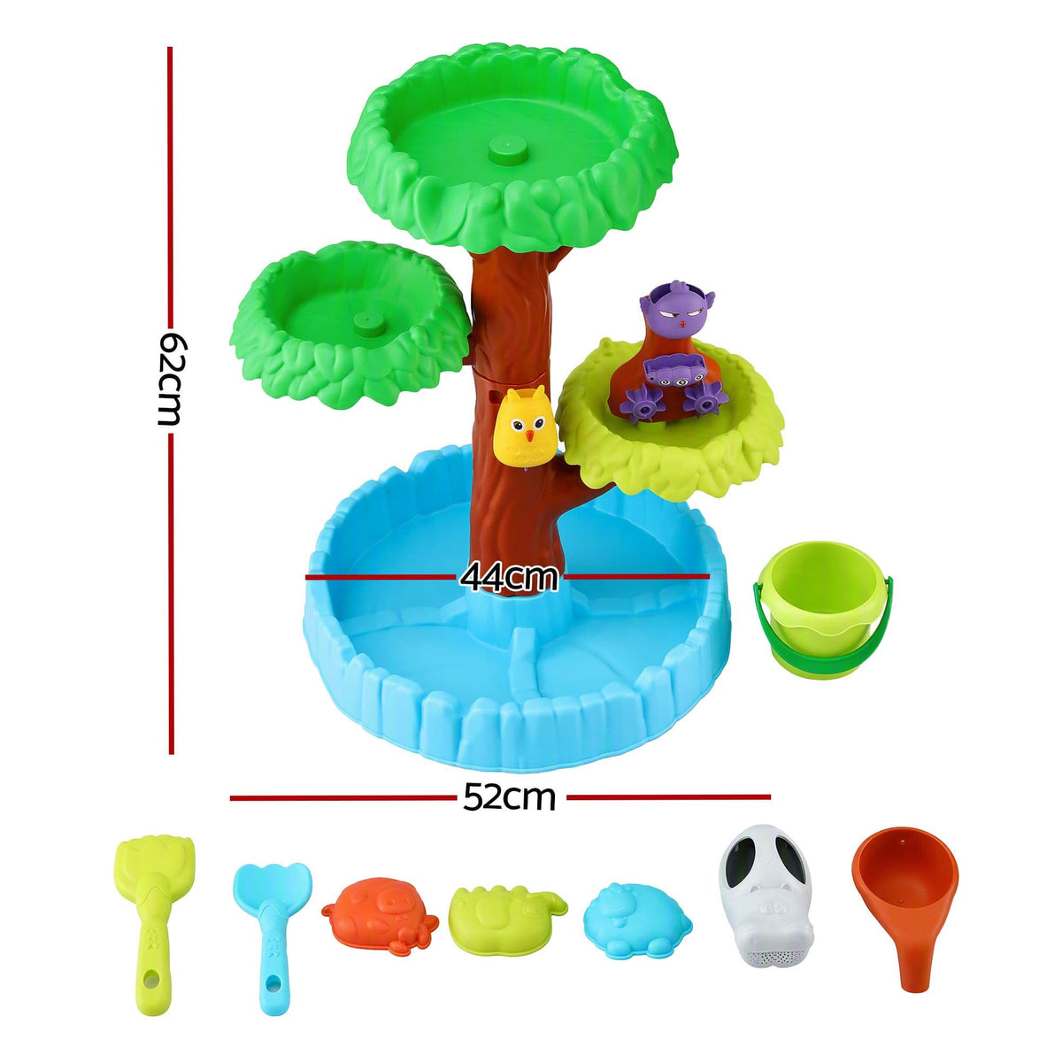 Alona.com.au Baby & Kids > Baby & Kid's Toys > Outdoor Play Equipment Keezi 62cm Tree Water Table Kids Sandpit Toys Set with Shovels Molds for Sand Play