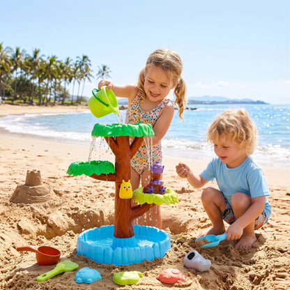 Alona.com.au Baby & Kids > Baby & Kid's Toys > Outdoor Play Equipment Keezi 62cm Tree Water Table Kids Sandpit Toys Set with Shovels Molds for Sand Play