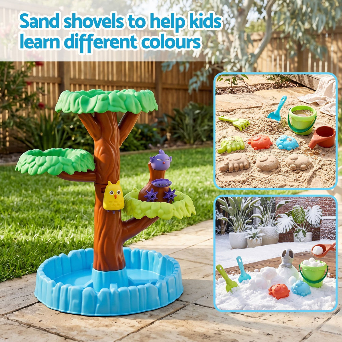 Alona.com.au Baby & Kids > Baby & Kid's Toys > Outdoor Play Equipment Keezi 62cm Tree Water Table Kids Sandpit Toys Set with Shovels Molds for Sand Play