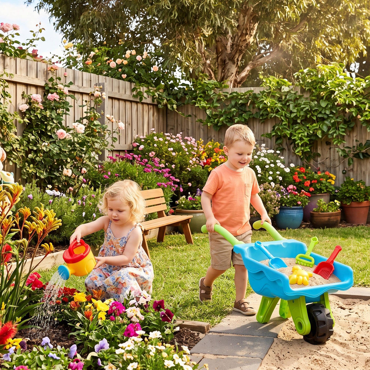 Alona.com.au Baby & Kids > Baby & Kid's Toys > Outdoor Play Equipment Keezi Kids Sandpit Beach Toys Set Wheelbarrow Shovels Animal Molds Sand Play