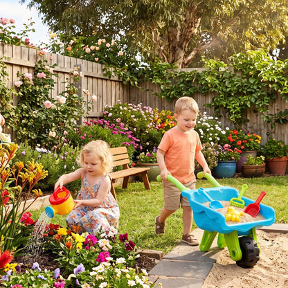 Alona.com.au Baby & Kids > Baby & Kid's Toys > Outdoor Play Equipment Keezi Kids Sandpit Beach Toys Set Wheelbarrow Shovels Animal Molds Sand Play
