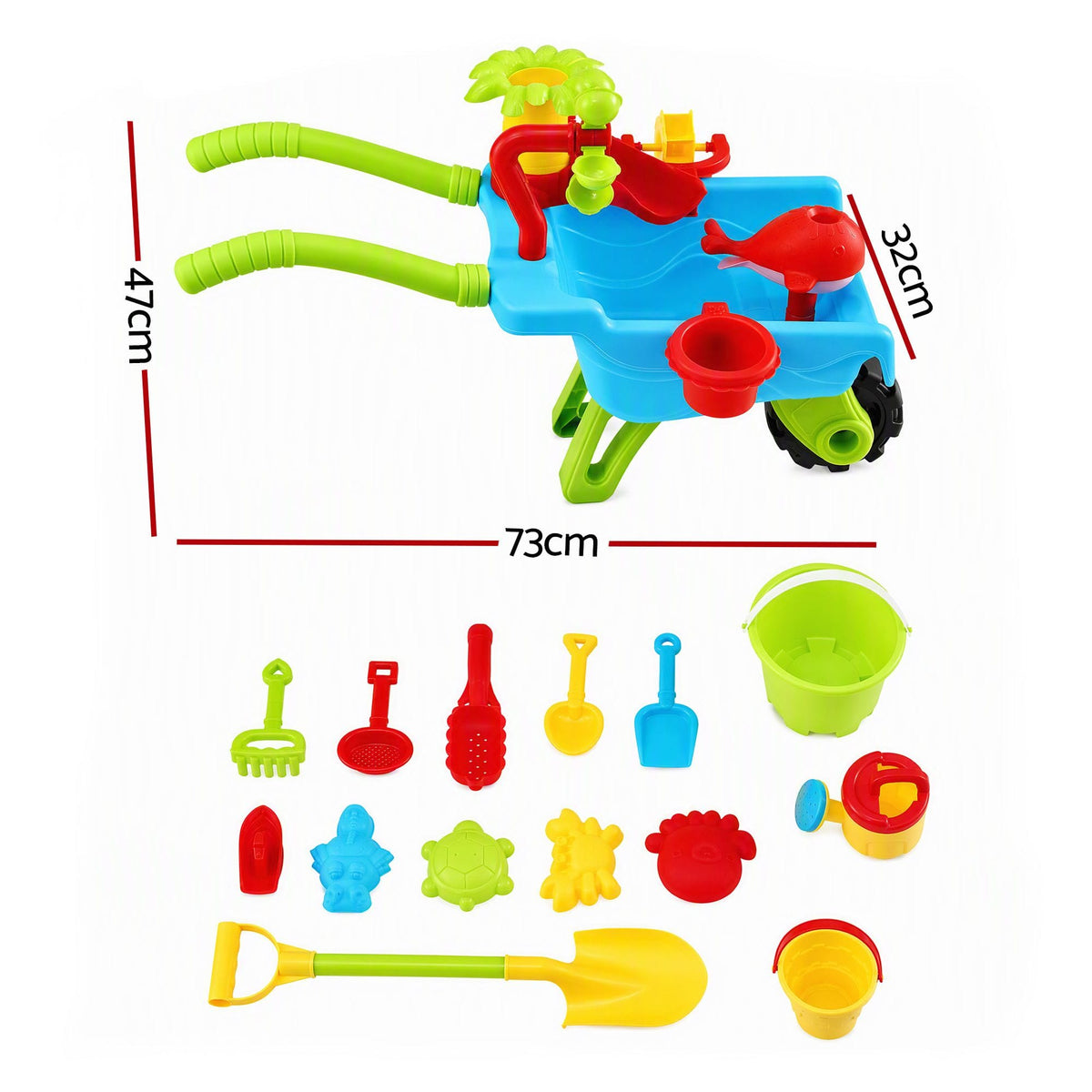 Alona.com.au Baby & Kids > Baby & Kid's Toys > Outdoor Play Equipment Keezi Kids Sandpit Beach Toys Set Wheelbarrow Shovels Animal Molds Sand Play