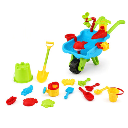 Alona.com.au Baby & Kids > Baby & Kid's Toys > Outdoor Play Equipment Keezi Kids Sandpit Beach Toys Set Wheelbarrow Shovels Animal Molds Sand Play