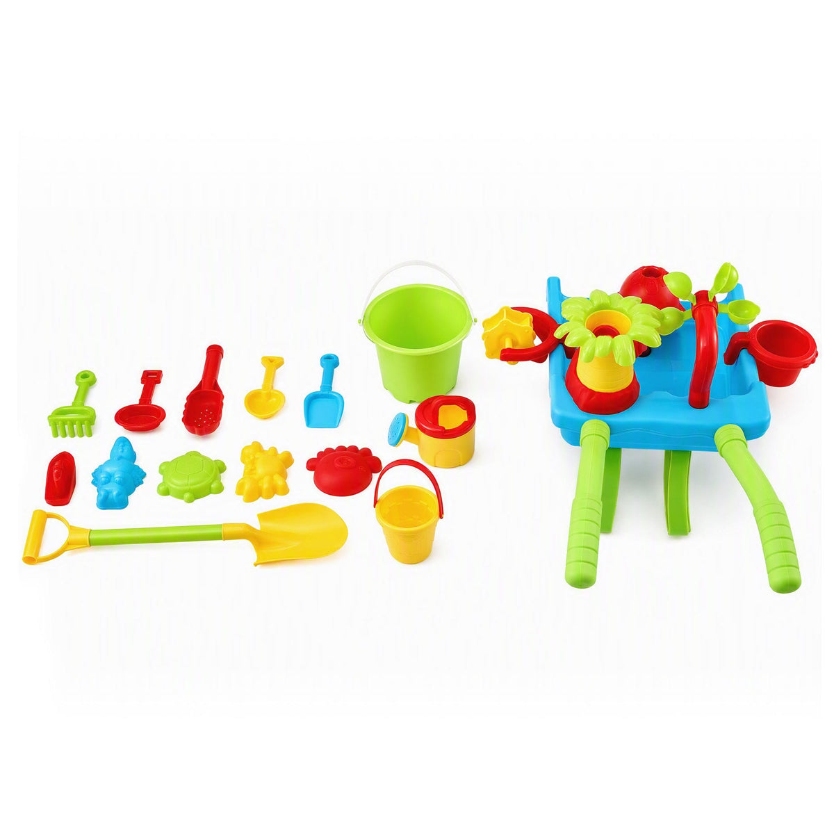 Alona.com.au Baby & Kids > Baby & Kid's Toys > Outdoor Play Equipment Keezi Kids Sandpit Beach Toys Set Wheelbarrow Shovels Animal Molds Sand Play