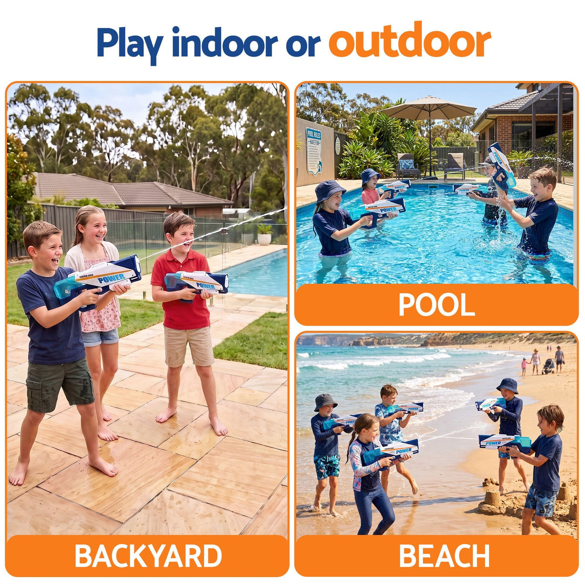 Alona.com.au Baby & Kids > Baby & Kid's Toys > Outdoor Play Equipment Keezi Kids Water Gun 600cc Water Blaster Toy for Pool Beach Play Blue