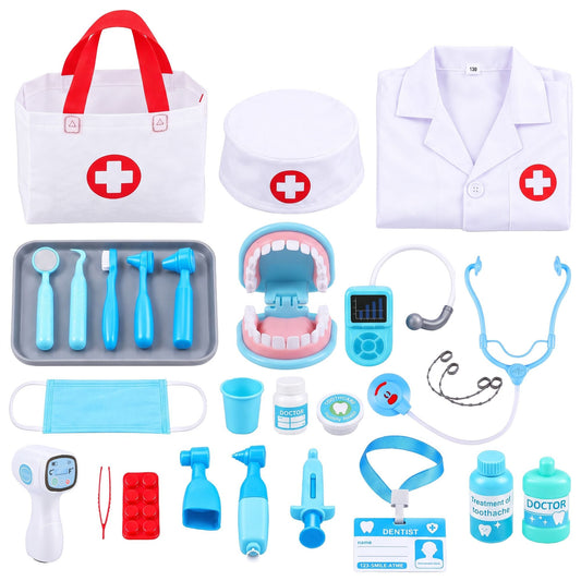 Alona.com.au Baby & Kids > Baby & Kid's Toys > Pretend Play Keezi Kids Doctor Play Set Pretend Dentist Play Set Toy Medical Kits 30PCS