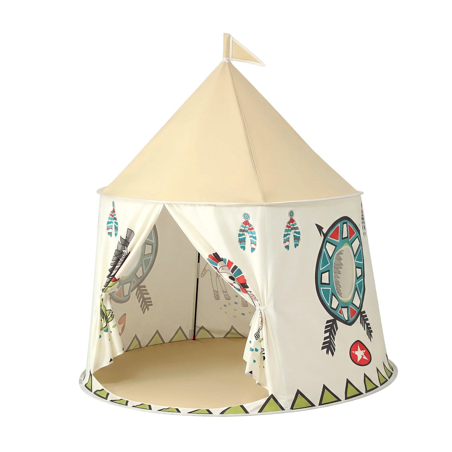 Alona.com.au Baby & Kids > Baby & Kid's Toys > Pretend Play Keezi Kids Play Tent Playhouse Castle with Window Flag Carry Bag 115cmx115cm