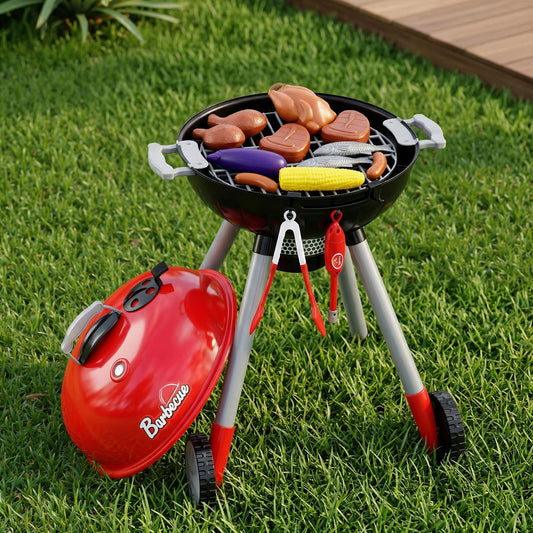 Alona.com.au Baby & Kids > Baby & Kid's Toys > Pretend Play Keezi Kids Pretend Kitchen BBQ Playset Role Play Toy with charcoal Play Food Cup