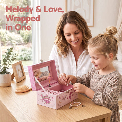 Alona.com.au Baby & Kids > Kid's Furniture > Toy Boxes Keezi Kids Jewellery Box Organiser for Girls Kids Music Box Princess Pink