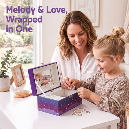 Alona.com.au Baby & Kids > Kid's Furniture > Toy Boxes Keezi Kids Jewellery Box Organiser for Girls Kids Music Box Unicorn Purple