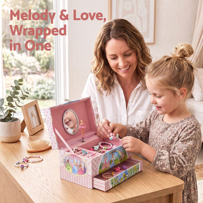 Alona.com.au Baby & Kids > Kid's Furniture > Toy Boxes Keezi Kids Jewellery Box Organiser for Girls Kids Music Box with Drawer