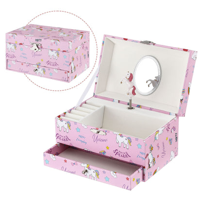 Alona.com.au Baby & Kids > Kid's Furniture > Toy Boxes Keezi Kids Jewellery Box Organiser for Girls Kids Music Box with Mirror