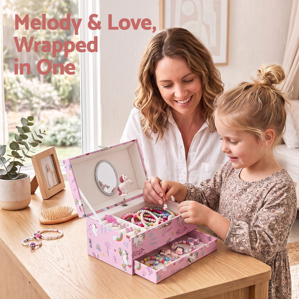 Alona.com.au Baby & Kids > Kid's Furniture > Toy Boxes Keezi Kids Jewellery Box Organiser for Girls Kids Music Box with Mirror