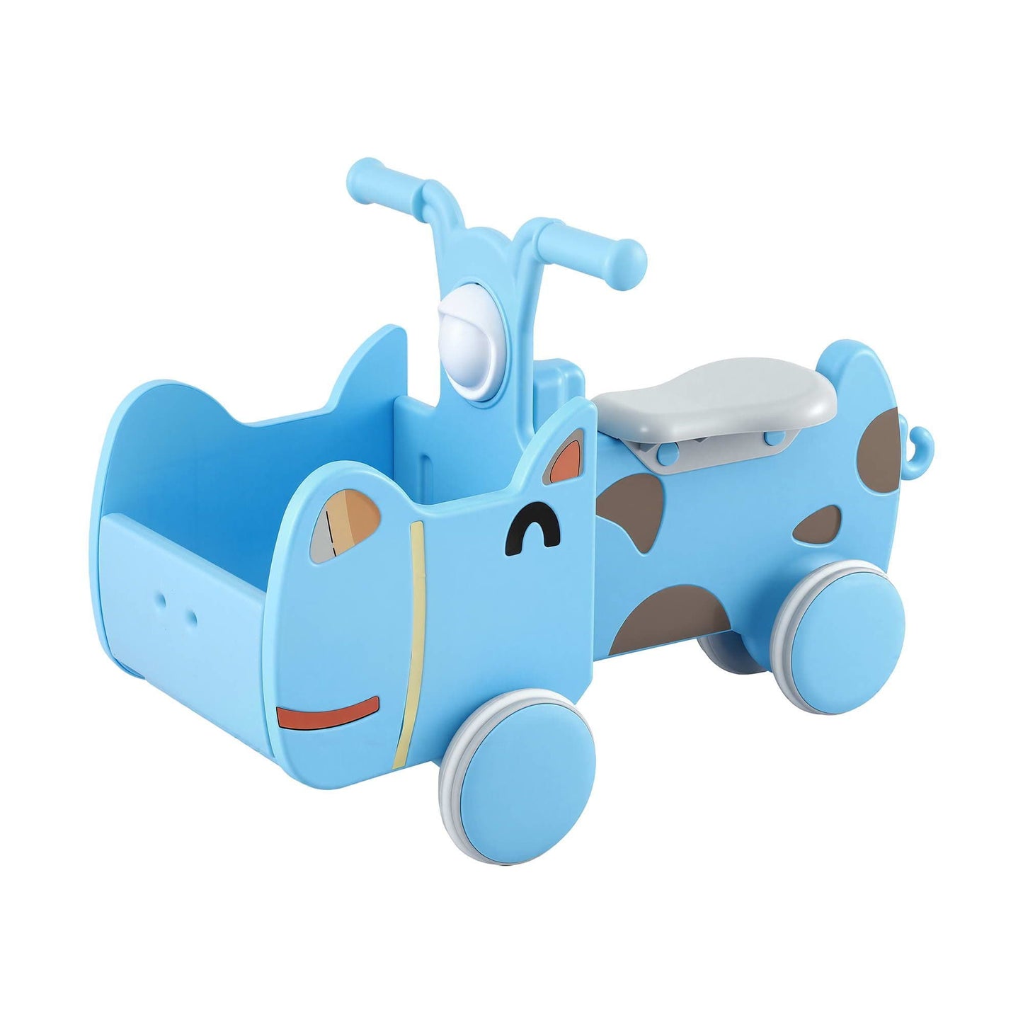 Alona.com.au Baby & Kids > Ride On Cars, Go-karts & Bikes > Ride On Cars KEEZI Kids Ride On Push Car Toys with Storage Space Animal Stickers Blue 67CMX43CM