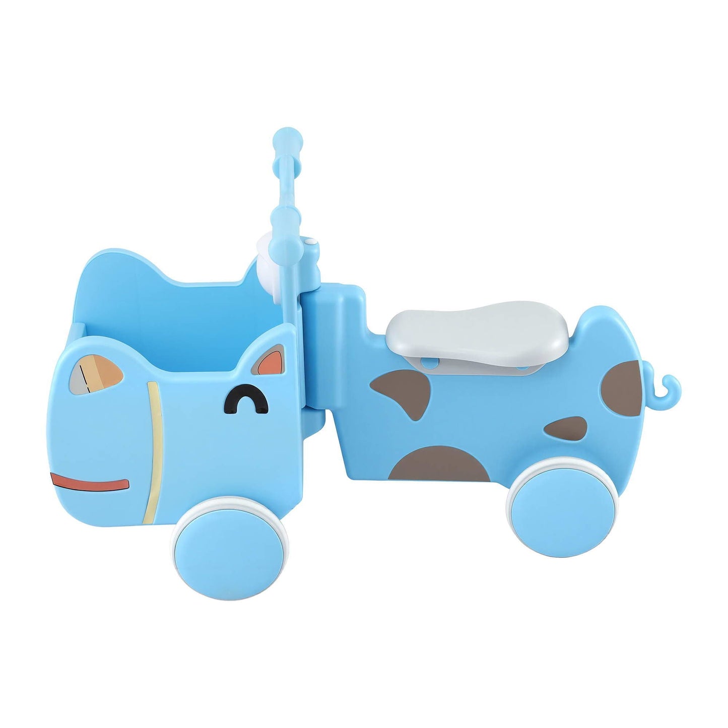 Alona.com.au Baby & Kids > Ride On Cars, Go-karts & Bikes > Ride On Cars KEEZI Kids Ride On Push Car Toys with Storage Space Animal Stickers Blue 67CMX43CM