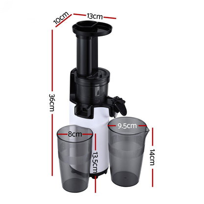 Alona.com.au Commercial > Commercial Others > Distilling & Brewing Devanti Slow Juicer Cold Press Fruit Juice Extractor 130W White