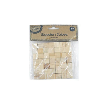 Alona.com.au Craft Blocks Wooden Cube 1.5cm Natural Wood Paint Block Building Stacking DIY