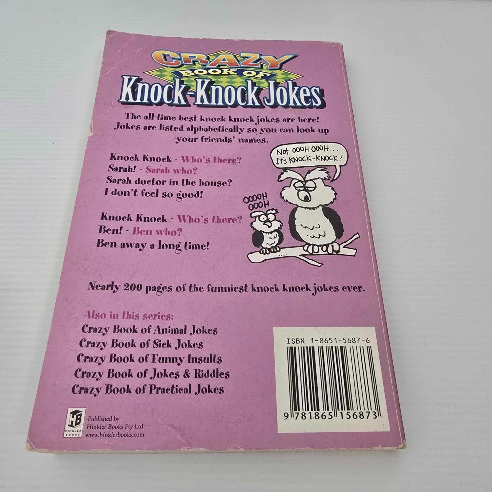 Alona.com.au Crazy Book of Knock-knock Jokes with Glen SIngleton, Paperback 2003