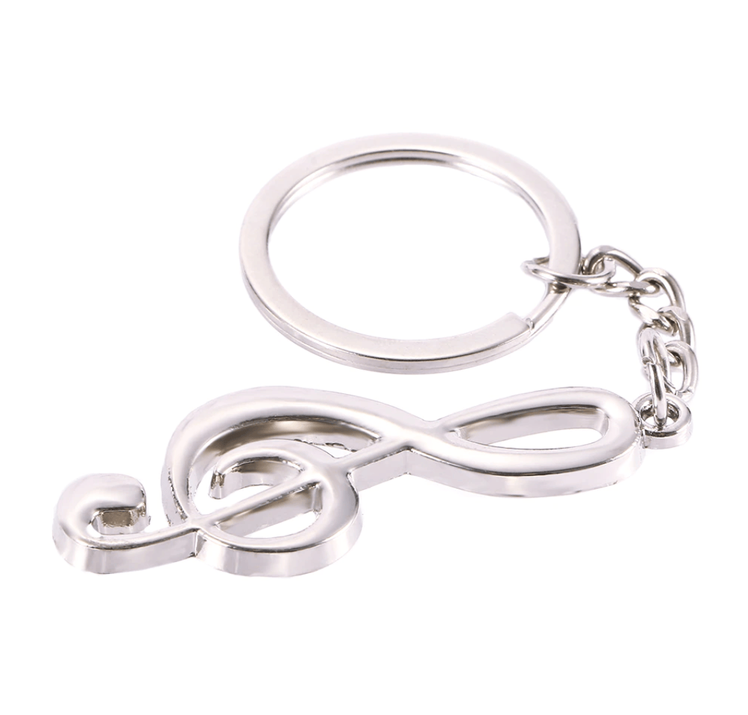 Alona.com.au Creative Silver Color Music Symbol Metal Keychain Ring Keyring Key Fob Fashion