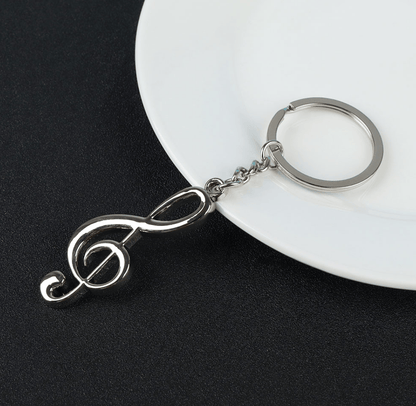 Alona.com.au Creative Silver Color Music Symbol Metal Keychain Ring Keyring Key Fob Fashion
