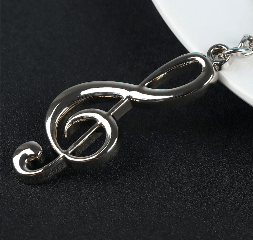 Alona.com.au Creative Silver Color Music Symbol Metal Keychain Ring Keyring Key Fob Fashion