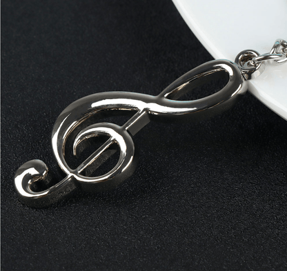 Alona.com.au Creative Silver Color Music Symbol Metal Keychain Ring Keyring Key Fob Fashion
