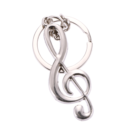 Alona.com.au Creative Silver Color Music Symbol Metal Keychain Ring Keyring Key Fob Fashion