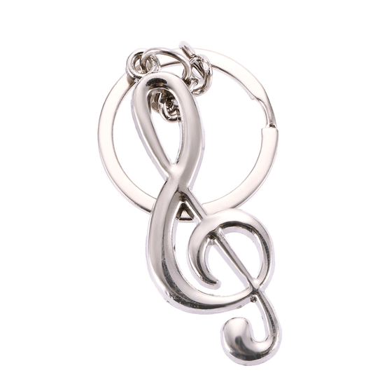 Alona.com.au Creative Silver Color Music Symbol Metal Keychain Ring Keyring Key Fob Fashion