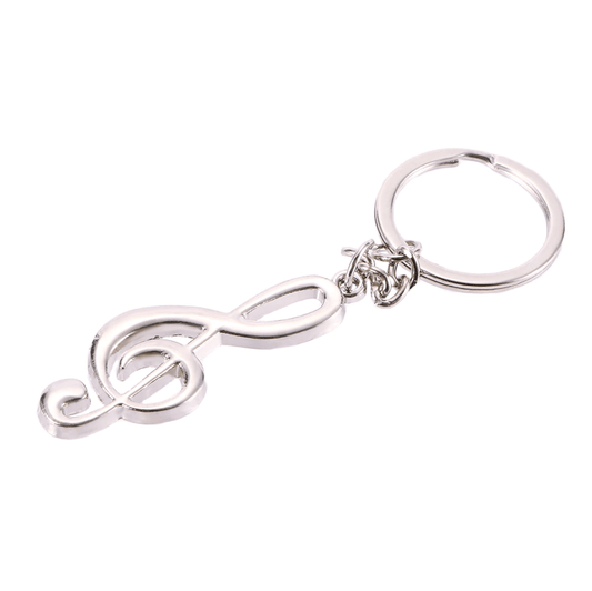 Alona.com.au Creative Silver Color Music Symbol Metal Keychain Ring Keyring Key Fob Fashion