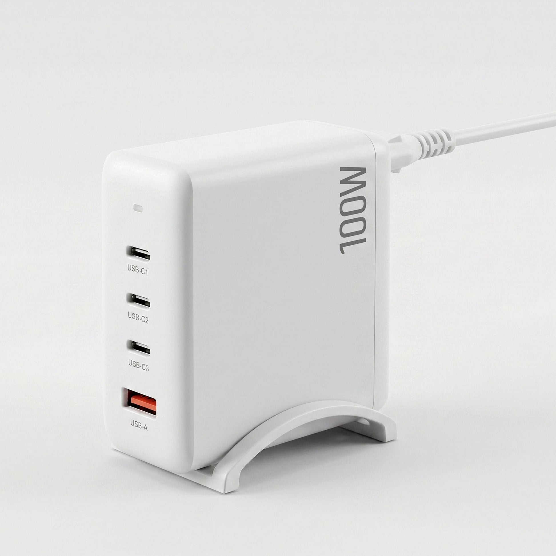 Alona.com.au Electronics > Battery Chargers & Power > Power Banks & Chargers Devanti USB C Charger 100W Fast Charger 4 Port GaN Desktop Station White