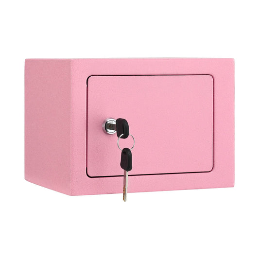 Alona.com.au Electronics > Business & Home Security > Safes & Lock Boxes UL-Tech 6.5L Small Safe Box with Key Lock for Cash Mini Home Security Safe Pink