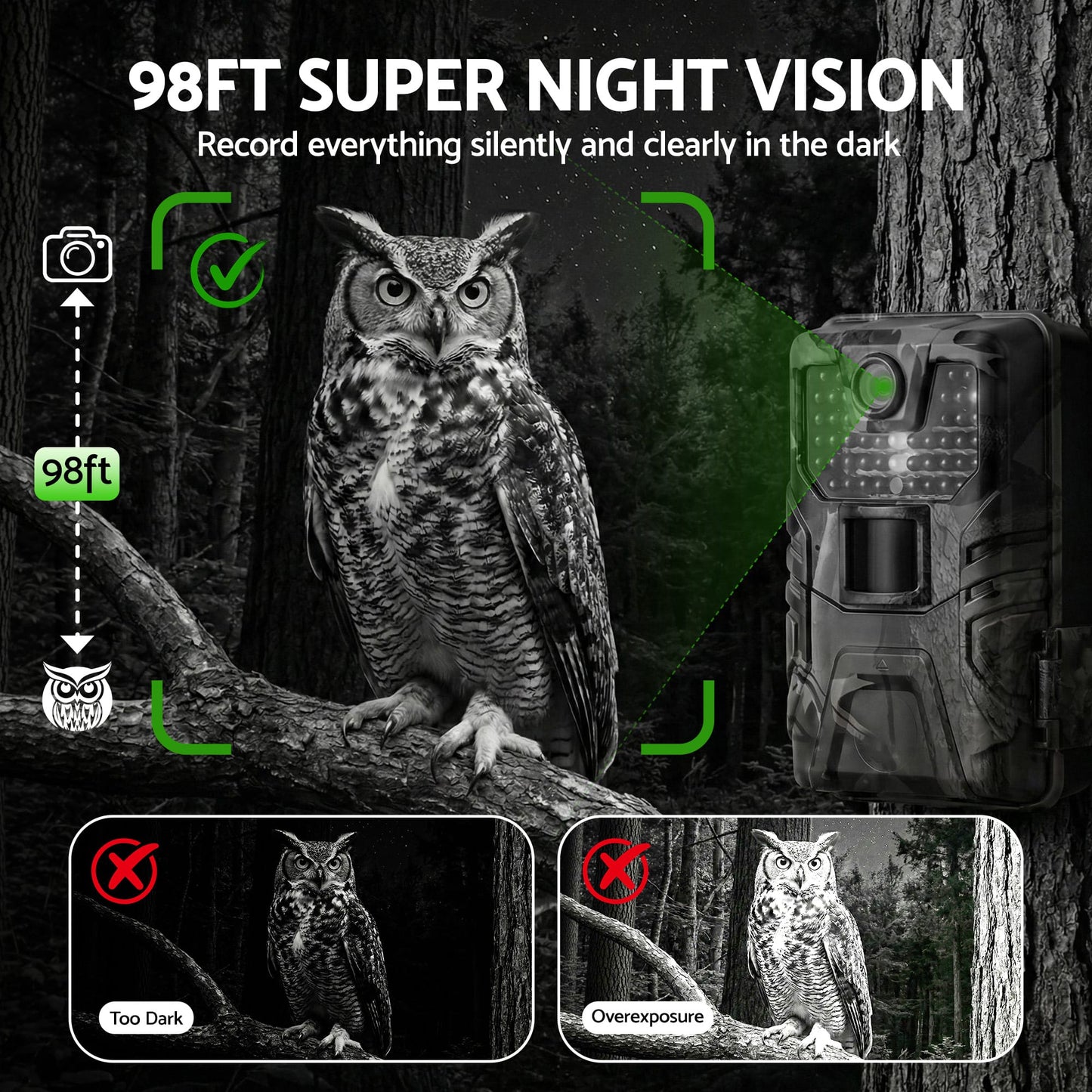 Alona.com.au Electronics > Business & Home Security > Security Cameras & Accessories UL-TECH 4K WiFi Trail Camera 48MP 0.2s Trigger Game Camera Camo