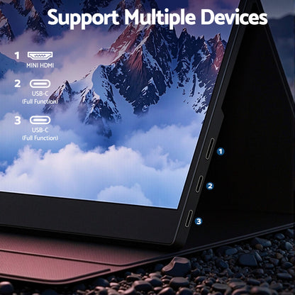 Alona.com.au Electronics > Computer Accessories > Computer Monitors & Accessories Devanti Portable Monitor Laptop Extender USB C Travel Display 16 Inch Black