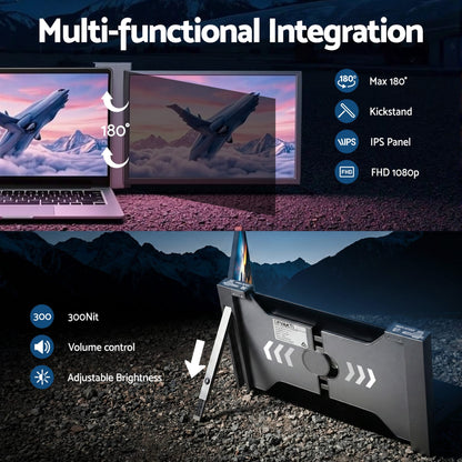 Alona.com.au Electronics > Computer Accessories > Computer Monitors & Accessories Devanti Portable Monitor Laptop Screen Extender Dual Display 1080P IPS USB C