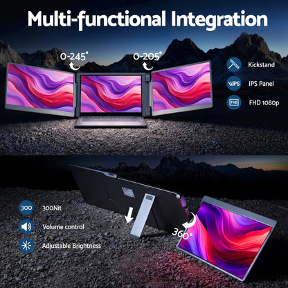 Alona.com.au Electronics > Computer Accessories > Computer Monitors & Accessories Devanti Triple Portable Monitor Laptop Screen Extender 15.6" Dual Display FHD IPS
