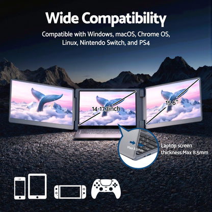 Alona.com.au Electronics > Computer Accessories > Computer Monitors & Accessories Devanti Triple Portable Monitor Laptop Screen Extender 15.6" Dual Display FHD IPS