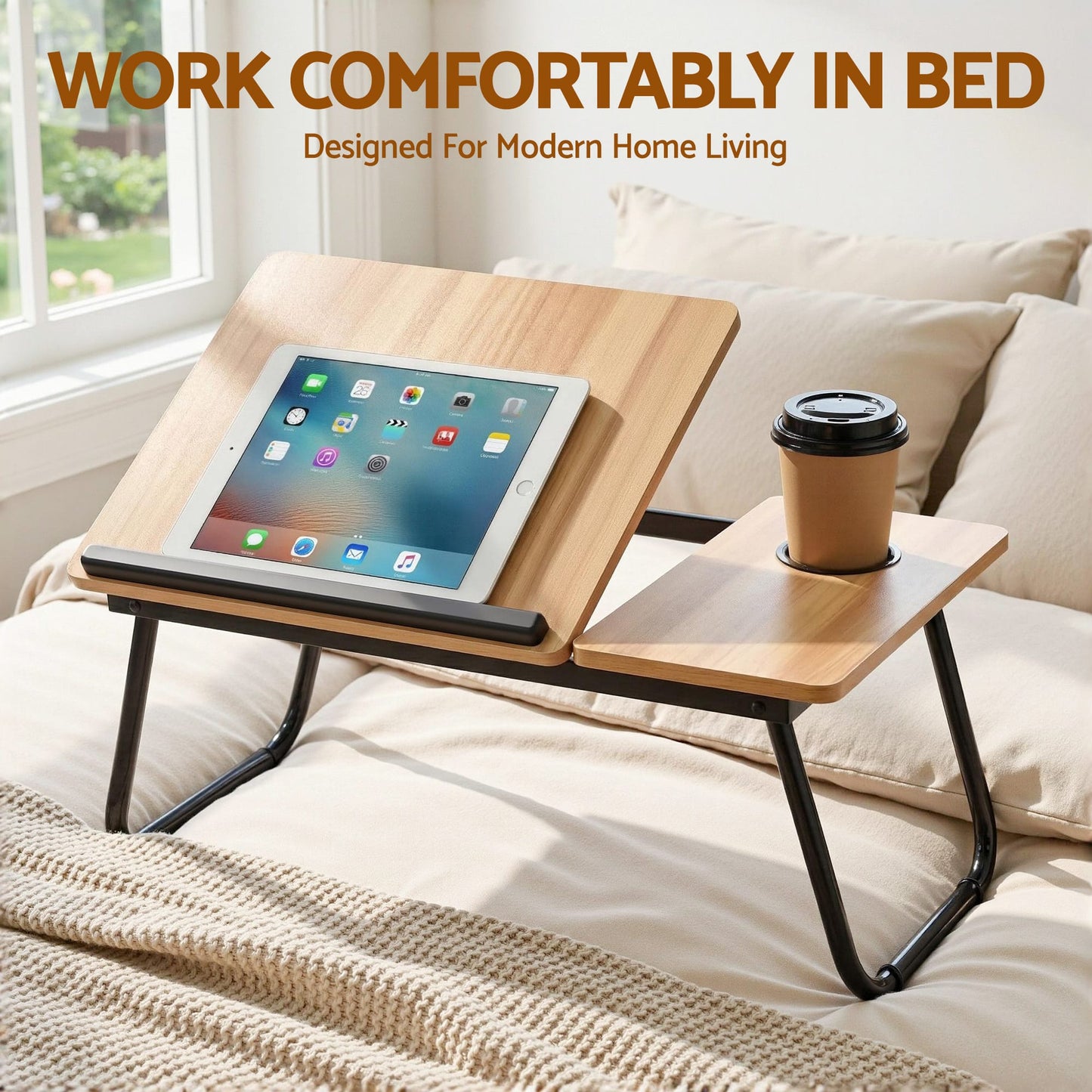 Alona.com.au Electronics > Computers & Tablets > Desktops & Accessories Artiss Laptop Desk Bed Table Foldable Portable Desktop Oak