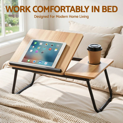Alona.com.au Electronics > Computers & Tablets > Desktops & Accessories Artiss Laptop Desk Bed Table Foldable Portable Desktop Oak