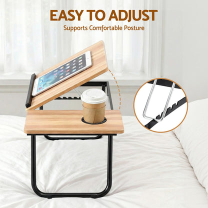 Alona.com.au Electronics > Computers & Tablets > Desktops & Accessories Artiss Laptop Desk Bed Table Foldable Portable Desktop Oak